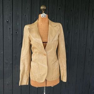 Dolce & Gabban camel leather blazer
